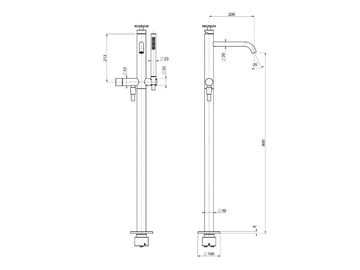 FLORA 6330517F - Floor standing bathtub mixer with hand shower by QD Magistro Lab - view 3